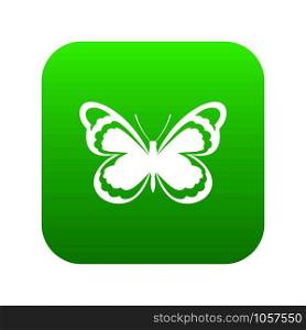 Small butterfly icon digital green for any design isolated on white vector illustration. Small butterfly icon digital green
