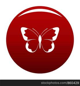 Small butterfly icon. Simple illustration of small butterfly vector icon for any design red. Small butterfly icon vector red
