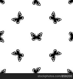 Small butterfly pattern repeat seamless in black color for any design. Vector geometric illustration. Small butterfly pattern seamless black