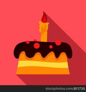 Small cake icon. Flat illustration of small cake vector icon for web design. Small cake icon, flat style