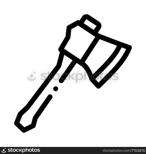 Small Camping Ax Icon Vector. Outline Small Camping Ax Sign. Isolated Contour Symbol Illustration. Small Camping Ax Icon Vector Outline Illustration