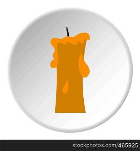 Small candle icon in flat circle isolated on white vector illustration for web. Small candle icon circle