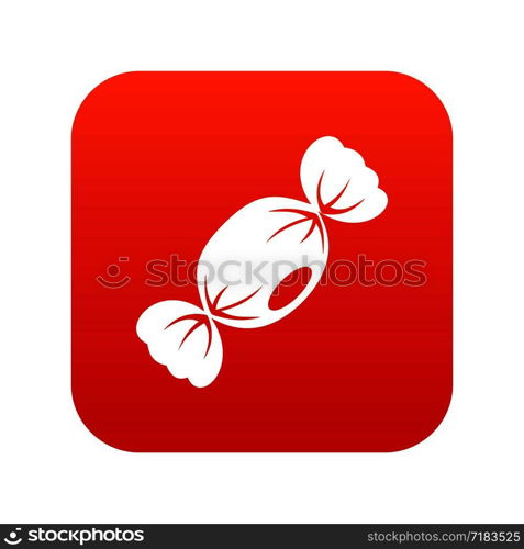 Small candy icon digital red for any design isolated on white vector illustration. Small candy icon digital red