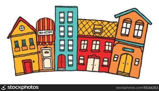 Small cartoon town / Cute colorful neighborhood