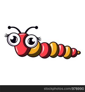 Small caterpillar icon. Cartoon illustration of small caterpillar vector icon for web. Small caterpillar icon, cartoon style