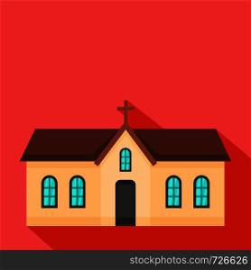 Small church icon. Flat illustration of small church vector icon for web. Small church icon, flat style