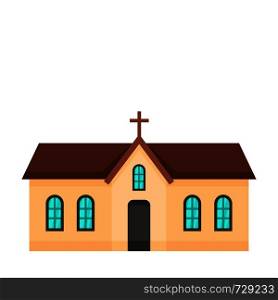 Small church icon. Flat illustration of small church vector icon for web. Small church icon, flat style