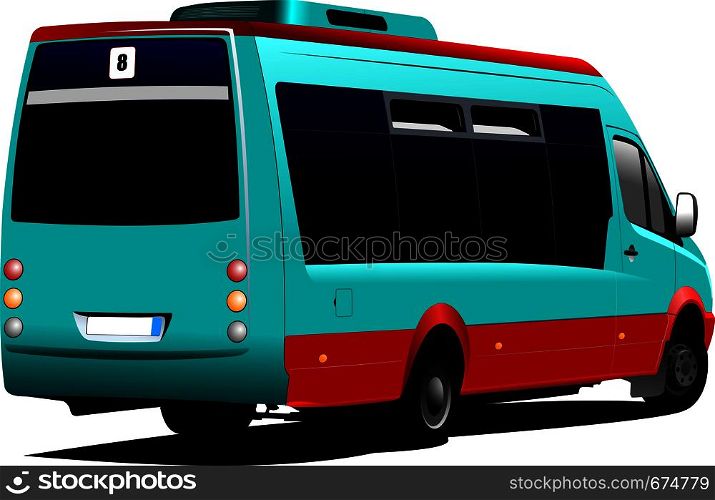 Small city or tourist minibus. Vector illustration