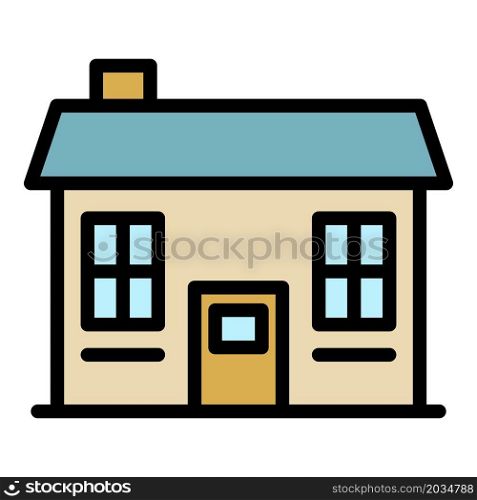 Small cottage icon. Outline small cottage vector icon color flat isolated. Small cottage icon color outline vector