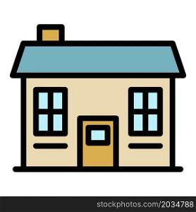 Small cottage icon. Outline small cottage vector icon color flat isolated. Small cottage icon color outline vector