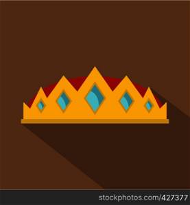 Small crown icon. Flat illustration of small crown vector icon for web. Small crown icon, flat style