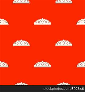 Small crown pattern repeat seamless in orange color for any design. Vector geometric illustration. Small crown pattern seamless