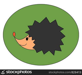 Small cute hedgehog, illustration, vector on white background.