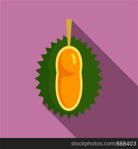 Small durian fruit icon. Flat illustration of small durian fruit vector icon for web design. Small durian fruit icon, flat style