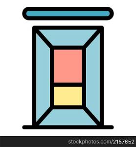 Small elevator icon. Outline small elevator vector icon color flat isolated. Small elevator icon color outline vector