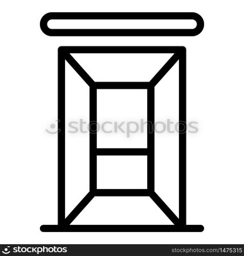 Small elevator icon. Outline small elevator vector icon for web design isolated on white background. Small elevator icon, outline style