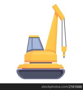 Small excavator icon cartoon vector. Mine industry. Work sand. Small excavator icon cartoon vector. Mine industry