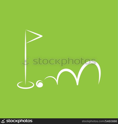 small flag on green background
