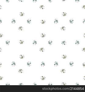 Small flowers and leaf seamless pattern. Floral endless ornament. Simple botanical backdrop. Doodle style print. Design for fabric , textile print, surface, wrapping, cover, Vector illustration. Small flowers and leaf seamless pattern. Floral endless ornament. Simple botanical backdrop.
