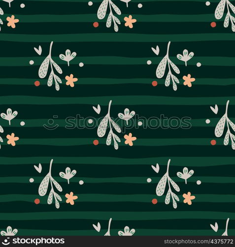 Small flowers and leaf seamless pattern. Floral endless ornament. Simple botanical backdrop. Doodle style print. Design for fabric , textile print, surface, wrapping, cover, Vector illustration. Small flowers and leaf seamless pattern. Floral endless ornament. Simple botanical backdrop.