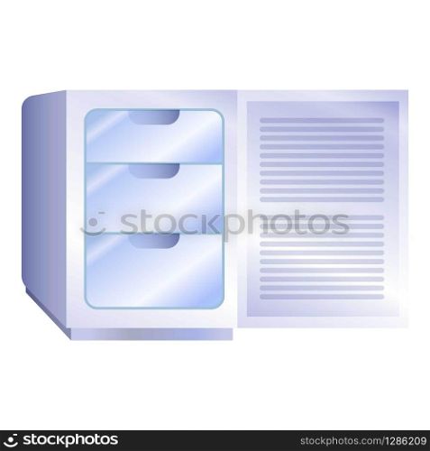 Small freezer icon. Cartoon of small freezer vector icon for web design isolated on white background. Small freezer icon, cartoon style