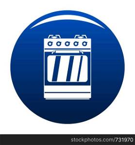 Small gas oven icon. Simple illustration of small gas oven vector icon for any design blue. Small gas oven icon vector blue