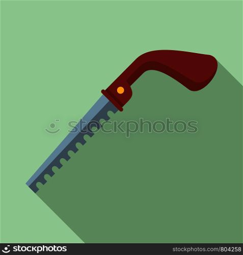 Small handsaw icon. Flat illustration of small handsaw vector icon for web design. Small handsaw icon, flat style