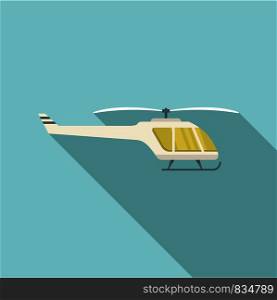 Small helicopter icon. Flat illustration of small helicopter vector icon for web design. Small helicopter icon, flat style