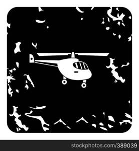 Small helicopter icon. Grunge illustration of helicopter vector icon for web design. Small helicopter icon, grunge style