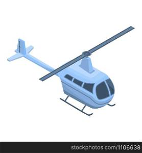 Small helicopter icon. Isometric of small helicopter vector icon for web design isolated on white background. Small helicopter icon, isometric style