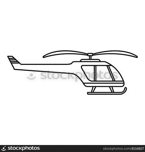 Small helicopter icon. Outline small helicopter vector icon for web design isolated on white background. Small helicopter icon, outline style