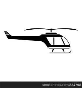 Small helicopter icon. Simple illustration of small helicopter vector icon for web design isolated on white background. Small helicopter icon, simple style