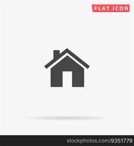 Small house. Simple flat black symbol. Vector illustration pictogram