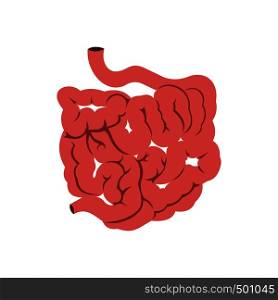 Small intestine icon in flat style isolated on white background. Small intestine icon