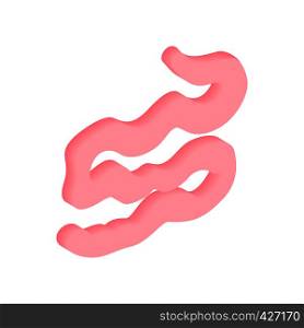 Small intestine isometric 3d icon. Human organ pink symbol on a white background. Small intestine isometric 3d icon