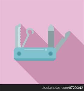Smallμ<itool icon flat vector. Army knife. C&ing metal. Smallμ<itool icon flat vector. Army knife
