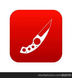Small knife icon digital red for any design isolated on white vector illustration. Small knife icon digital red