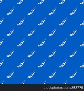 Small knife pattern repeat seamless in blue color for any design. Vector geometric illustration. Small knife pattern seamless blue