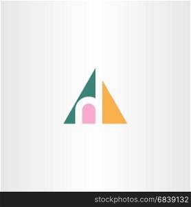 small letter h in triangle logo icon