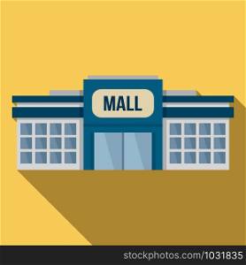 Small mall building icon. Flat illustration of small mall building vector icon for web design. Small mall building icon, flat style