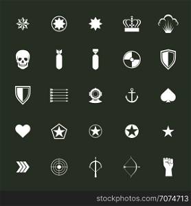 Small military army war icons collections. Weapon sign, rocket armed ammunition. Vector illustration. Small military army war icons collections