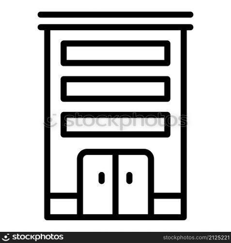 Small multistory icon outline vector. City building. House block. Small multistory icon outline vector. City building