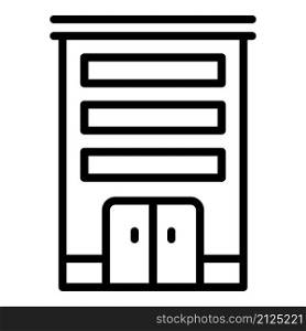Small multistory icon outline vector. City building. House block. Small multistory icon outline vector. City building