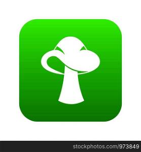 Small mushroom icon digital green for any design isolated on white vector illustration. Small mushroom icon digital green