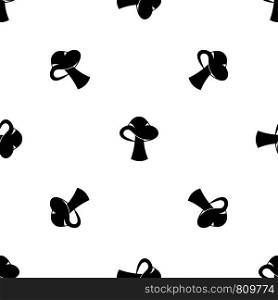 Small mushroom pattern repeat seamless in black color for any design. Vector geometric illustration. Small mushroom pattern seamless black