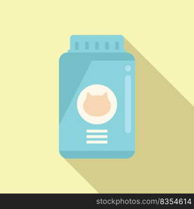 Small pack cat food icon flat vector. Pet tin can. Animal pack. Small pack cat food icon flat vector. Pet tin can