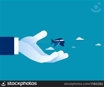 Small plane business project. Concept business vector illustration.