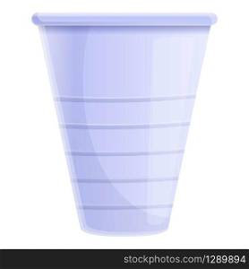 Small plastic cup icon. Cartoon of small plastic cup vector icon for web design isolated on white background. Small plastic cup icon, cartoon style
