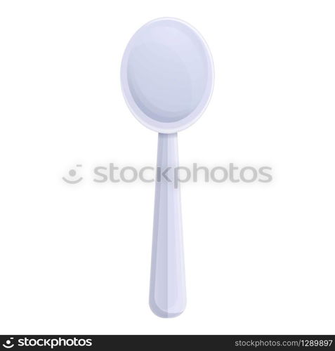 Small plastic spoon icon. Cartoon of small plastic spoon vector icon for web design isolated on white background. Small plastic spoon icon, cartoon style