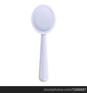 Small plastic spoon icon. Cartoon of small plastic spoon vector icon for web design isolated on white background. Small plastic spoon icon, cartoon style